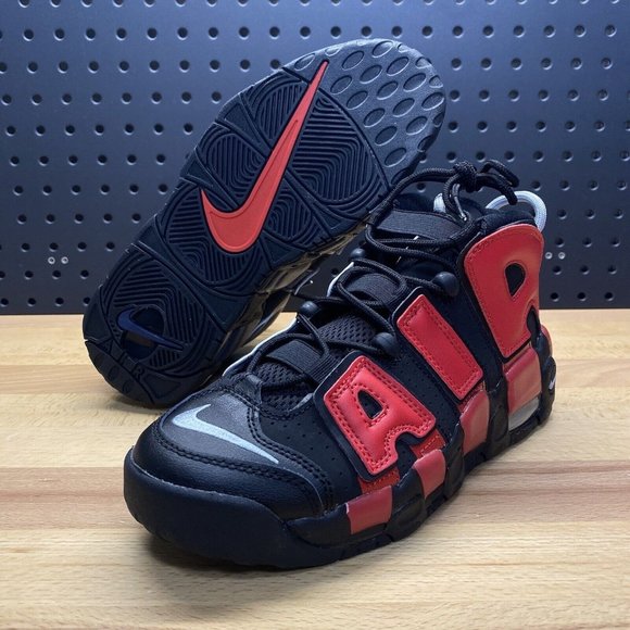 Nike Air More Uptempo '96 GS Retro Shoes Black Red Youth Size 5Y / Women’s 6.5 - Picture 2 of 12